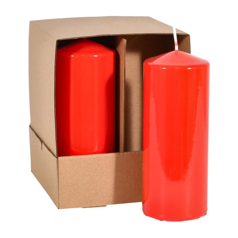 CANDELA MOCCOLO SMALTATA H.150XD.60 MM. ROSSO